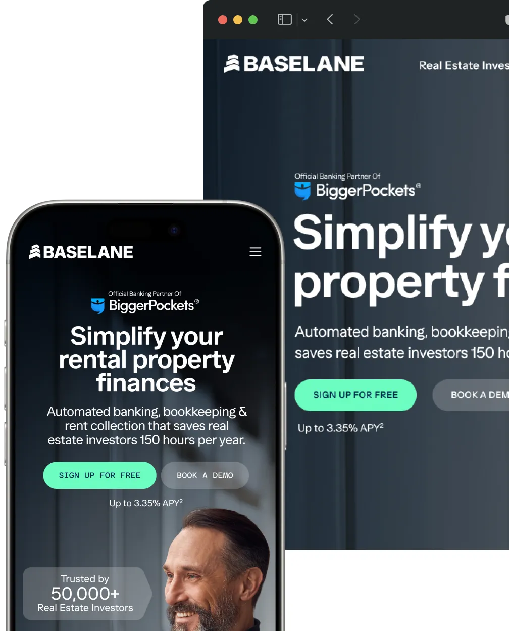 Screenshots from Baselane website